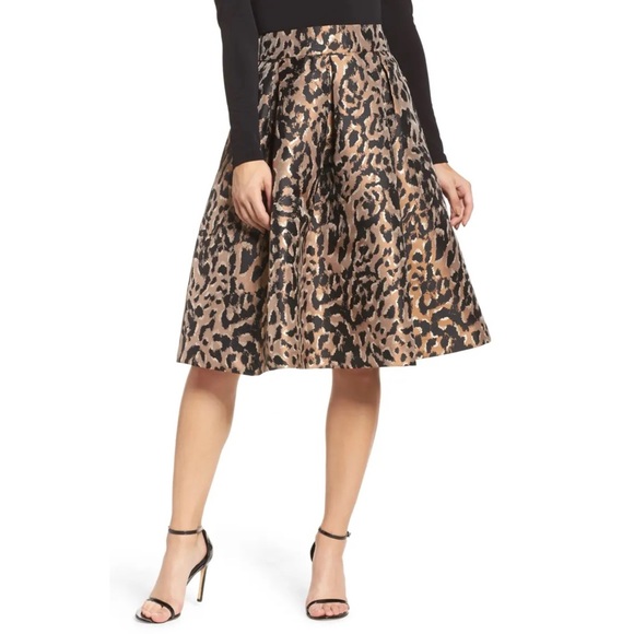 Eliza J Dresses & Skirts - SALE✨Eliza J Jacquard Leopard Pleated Midi Skirt 2